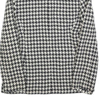 TOWN Womens Black & White Houndstooth Jacket M Wool Blend Button Closure Classic