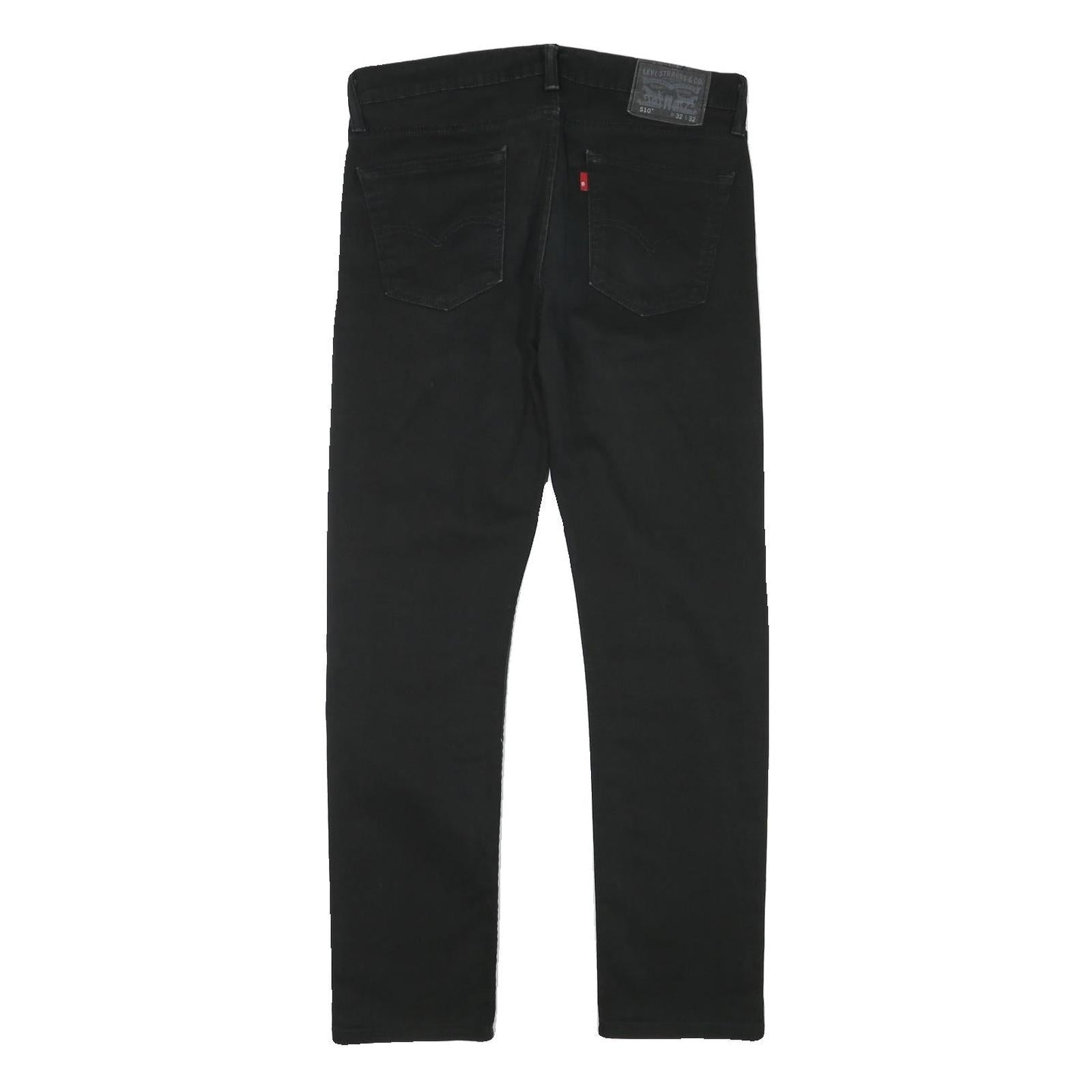 LEVI'S Mens Slim Black Denim Jeans Cotton Blend Zip W32 L28 Classic Fit