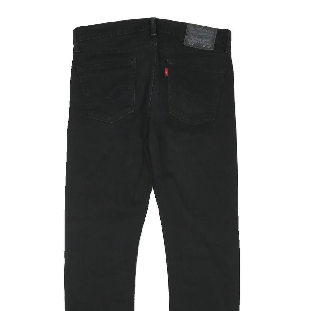 LEVI'S Mens Slim Black Denim Jeans Cotton Blend Zip W32 L28 Classic Fit