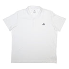 ADIDAS Mens White Short Sleeve Polo Shirt 2XL Climalite Breathable Sportsfit