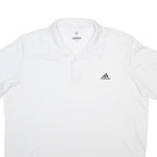 ADIDAS Mens White Short Sleeve Polo Shirt 2XL Climalite Breathable Sportsfit