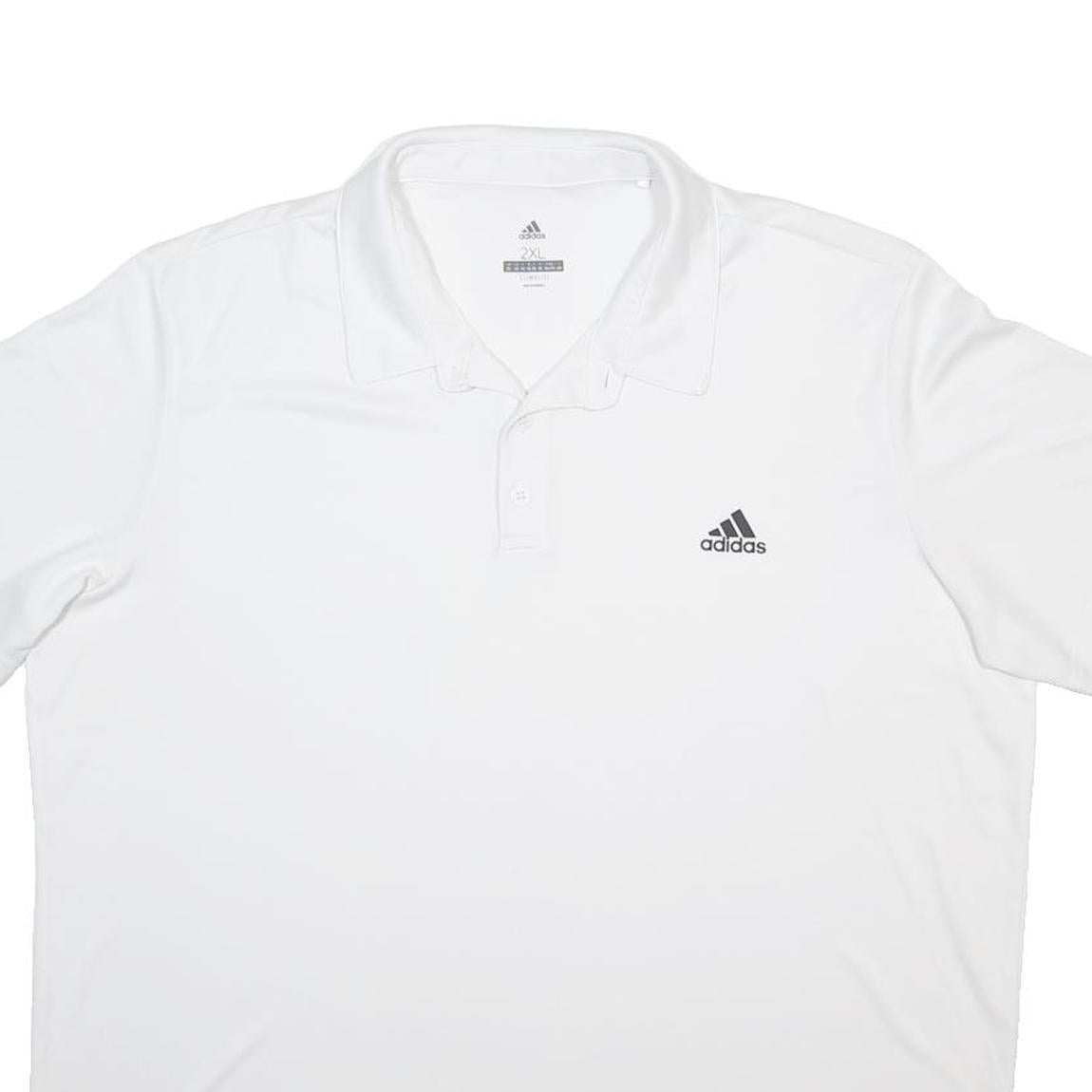ADIDAS Mens White Short Sleeve Polo Shirt 2XL Climalite Breathable Sportsfit