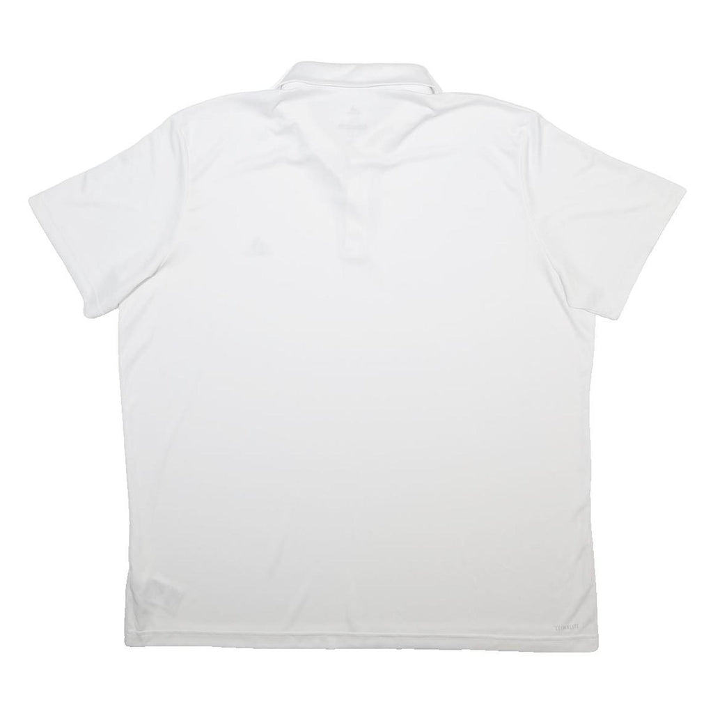 ADIDAS Mens White Short Sleeve Polo Shirt 2XL Climalite Breathable Sportsfit
