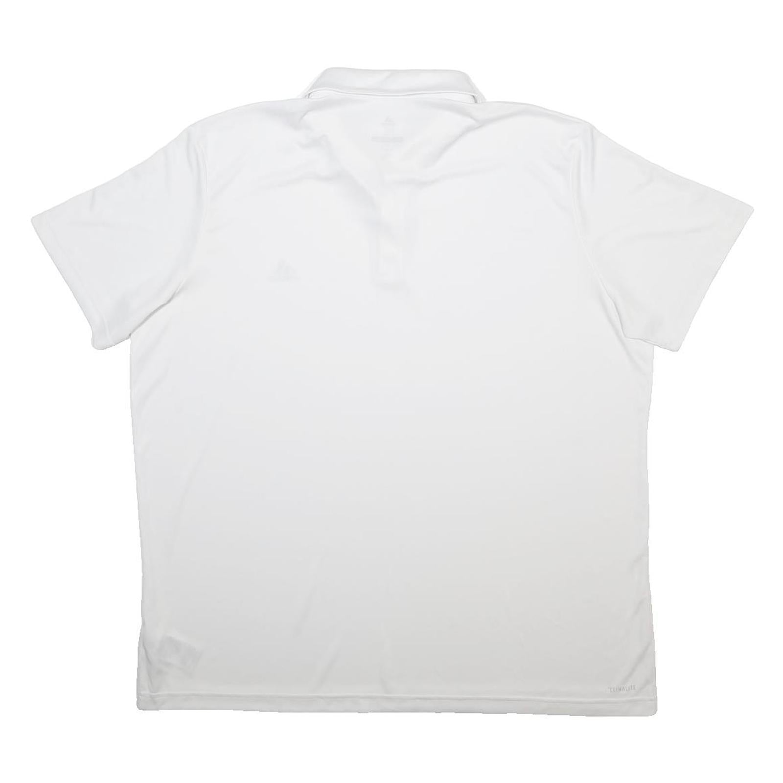 ADIDAS Mens White Short Sleeve Polo Shirt 2XL Climalite Breathable Sportsfit