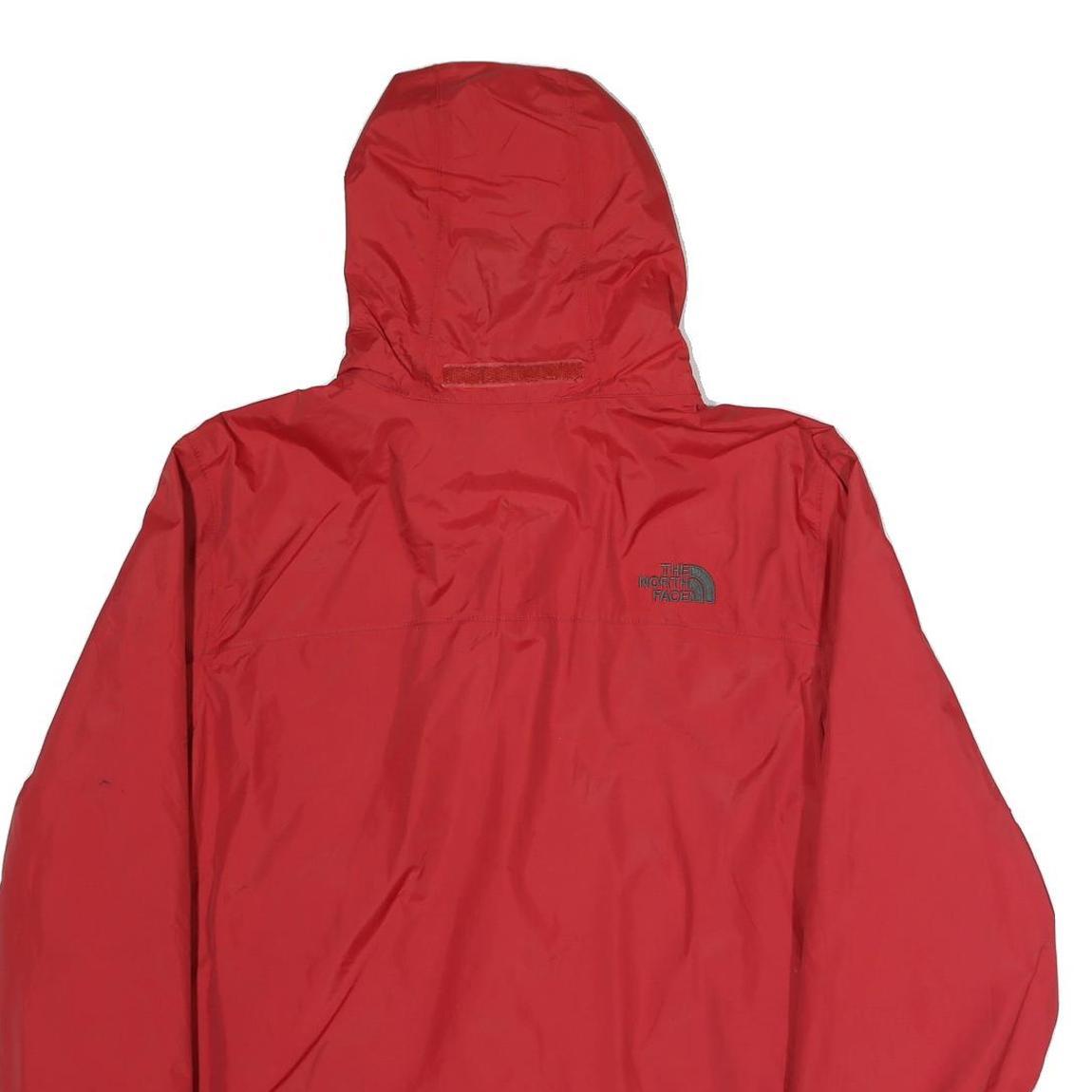 THE NORTH FACE Mens Red Hooded Zip Cotton Jacket L Outdoor Lightweight Plain