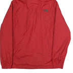 THE NORTH FACE Mens Red Hooded Zip Cotton Jacket L Outdoor Lightweight Plain
