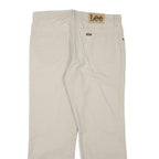 LEE Mens Regular Fit Beige Cotton Blend Trousers W34 L27 Zip Closure Casual