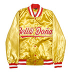BELLA DONA Mens Yellow Nylon Baseball Style S Jacket Button Closure Satin Finish