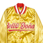 BELLA DONA Mens Yellow Nylon Baseball Style S Jacket Button Closure Satin Finish