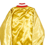 BELLA DONA Mens Yellow Nylon Baseball Style S Jacket Button Closure Satin Finish