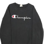 CHAMPION REVERSE WEAVE Mens Black Crew Neck Cotton Pullover Sweatshirt M Long