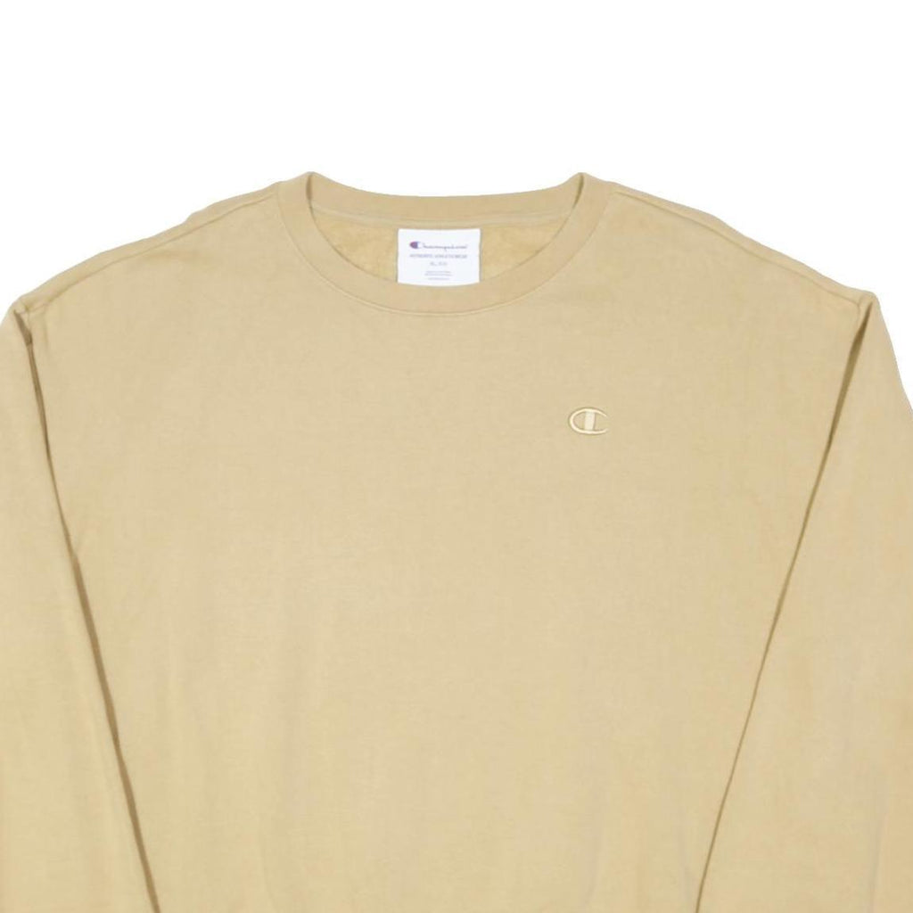 CHAMPION Womens Beige Crew Neck XL Cotton Blend Sweatshirt Casual Pullover