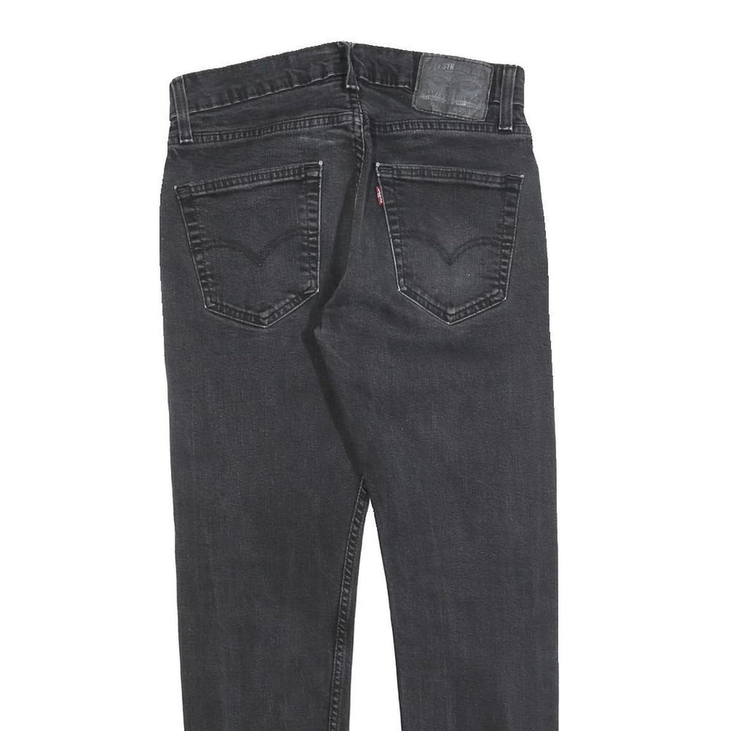 LEVI'S 502 Mens Jeans Black Slim Slim Denim Medium W29 L27 Classic Zip Cotton