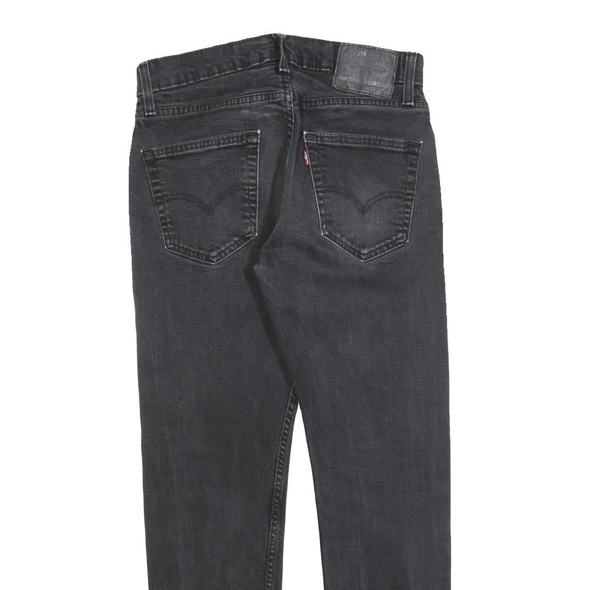 LEVI'S 502 Mens Jeans Black Slim Slim Denim Medium W29 L27 Classic Zip Cotton