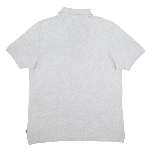 ADIDAS Mens Grey Short Sleeve Plain Polo Shirt L Cotton Blend Casual