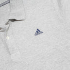 ADIDAS Mens Grey Short Sleeve Plain Polo Shirt L Cotton Blend Casual
