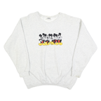 DISNEY Mens White Mickey Mouse Crew Neck L Cotton Blend Pullover Sweatshirt