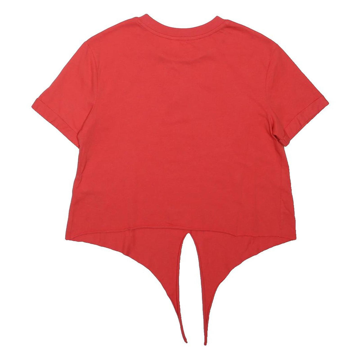 MISS SELFRIDGE Womens Red Cotton Blend Printed Short Sleeve Crew Neck Cropped