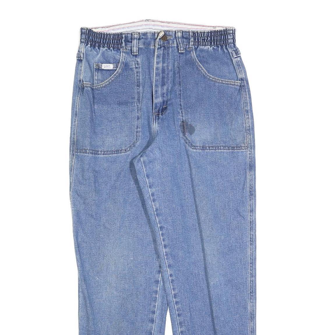 LEE Womens Blue Regular Fit Straight Cotton Denim W28 L26 Elasticated Waist Zip