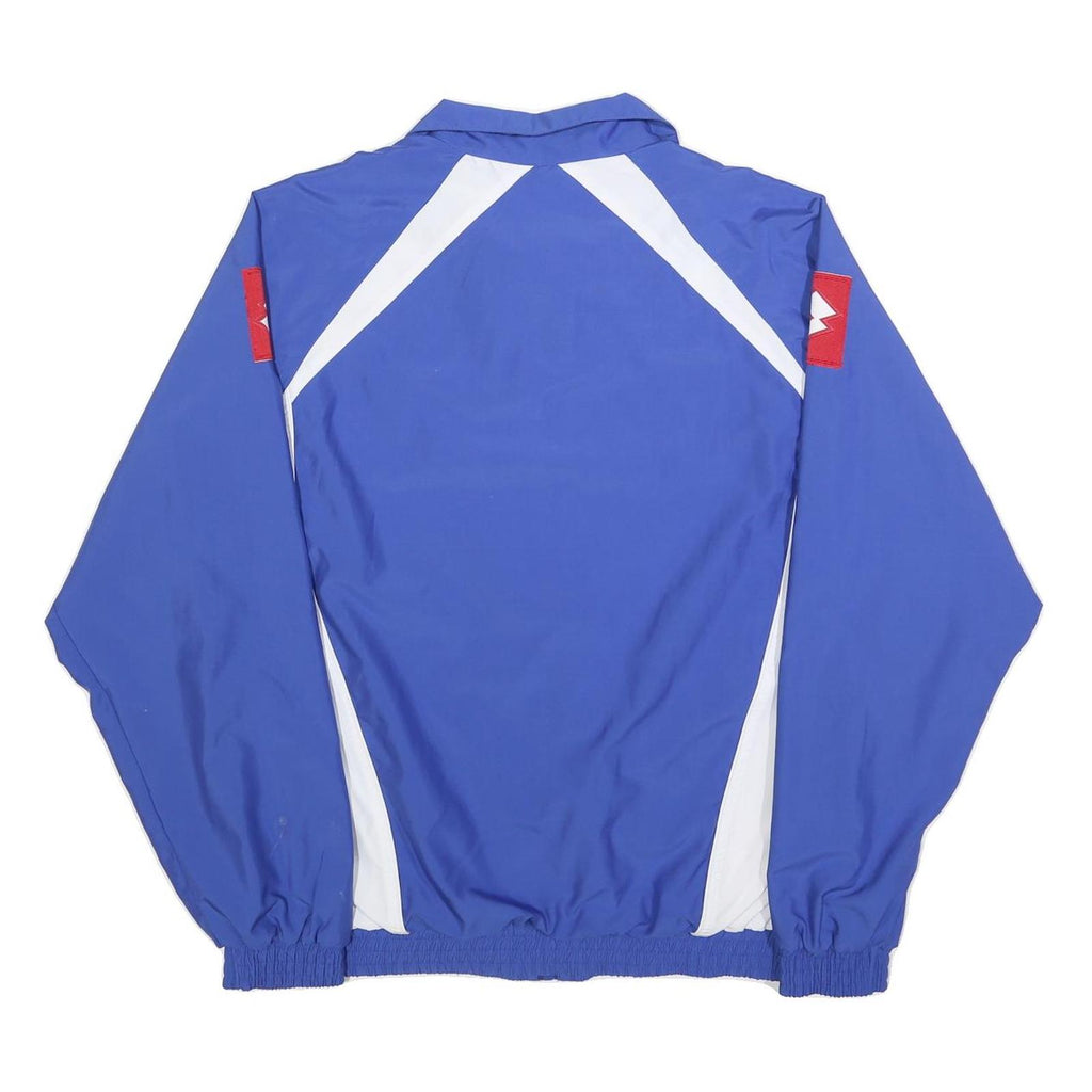 LOTTO Mens Blue & White Zip Jacket XL Polyester Sportswear Logo Casual