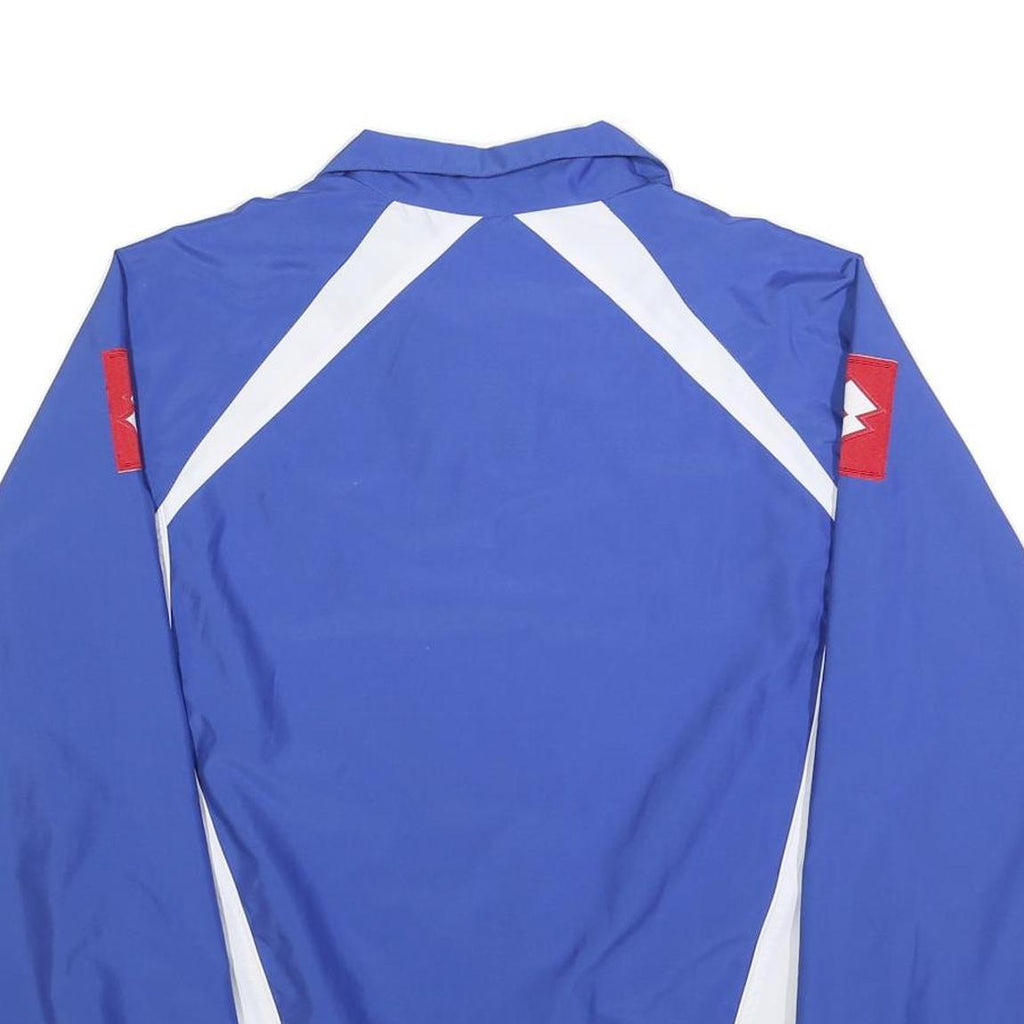 LOTTO Mens Blue & White Zip Jacket XL Polyester Sportswear Logo Casual
