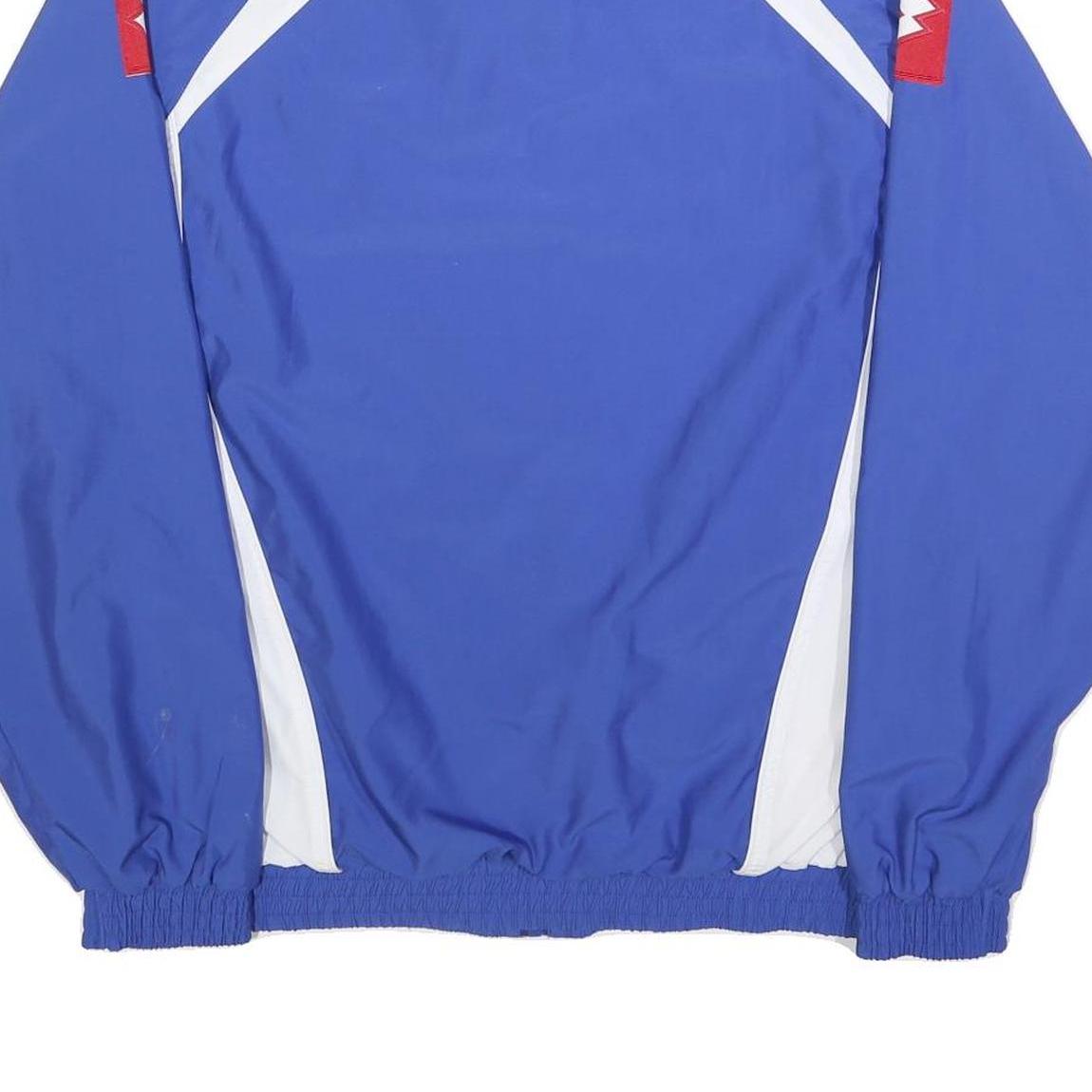 LOTTO Mens Blue & White Zip Jacket XL Polyester Sportswear Logo Casual