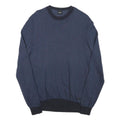 BOSS Mens Blue Jumper Plain Crew Neck Basic Knit M Classic Cotton Blend Comfort