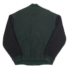 OXFORD UNIVERSITY Mens Green & Black Bomber Jacket XL Wool Blend Plain Casual