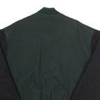 OXFORD UNIVERSITY Mens Green & Black Bomber Jacket XL Wool Blend Plain Casual