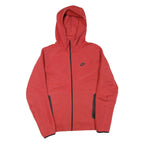 NIKE Mens Red Full Zip Hoodie M Cotton Blend Sportswear Casual