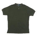 POLO RALPH LAUREN Mens Green Short Sleeve Plain L Cotton Blend Polo Shirt