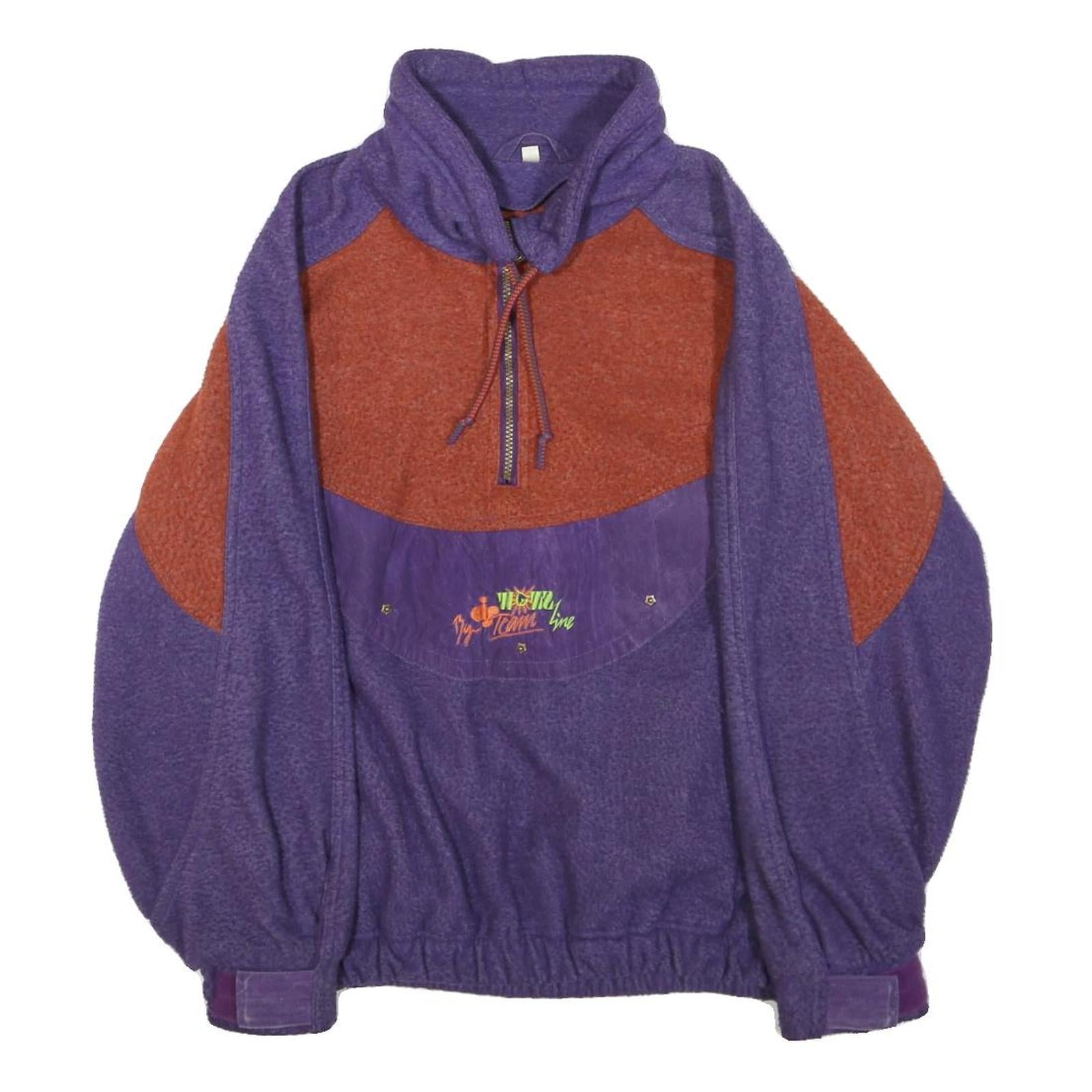 TEAM LINE Mens Purple & Brown Casual Jacket S Polyester Colourblock Long Sleeve