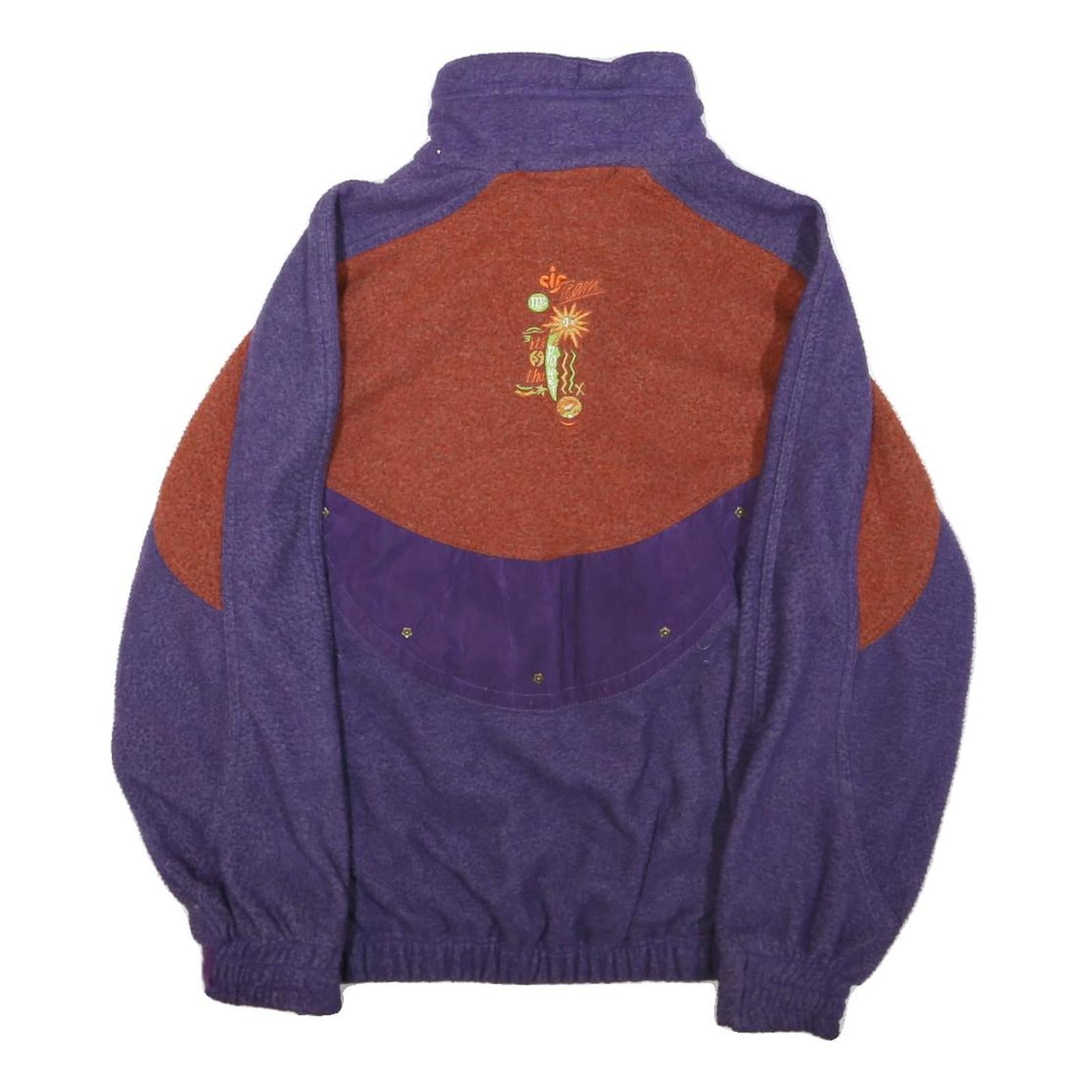 TEAM LINE Mens Purple & Brown Casual Jacket S Polyester Colourblock Long Sleeve