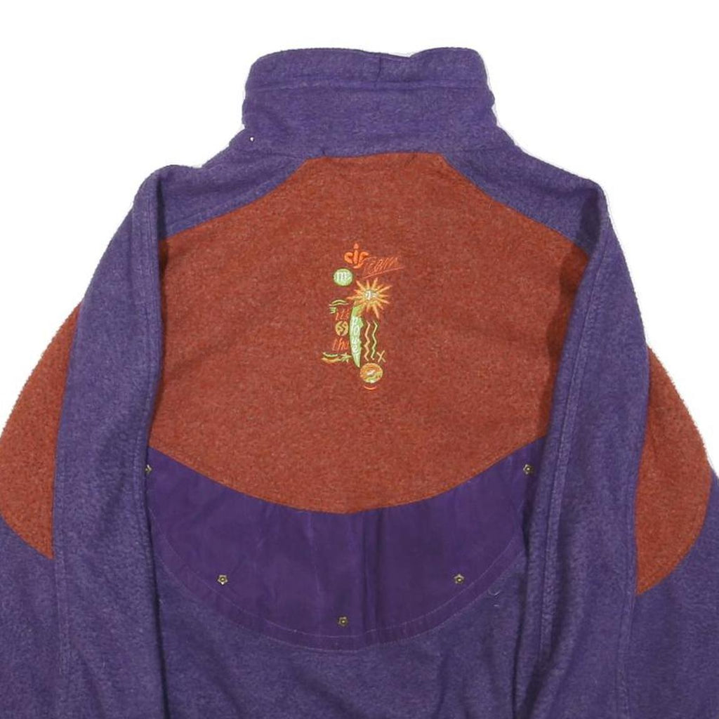 TEAM LINE Mens Purple & Brown Casual Jacket S Polyester Colourblock Long Sleeve