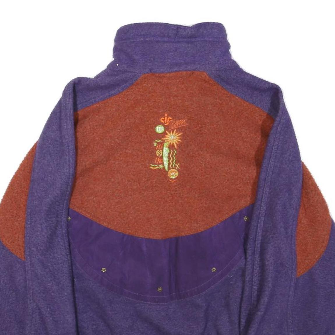 TEAM LINE Mens Purple & Brown Casual Jacket S Polyester Colourblock Long Sleeve