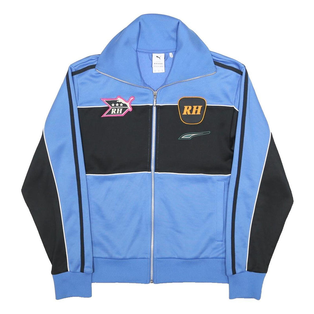 PUMA X RHUDE Mens Blue & Black Zip Jacket S Polyester Blend Sportswear Track Top