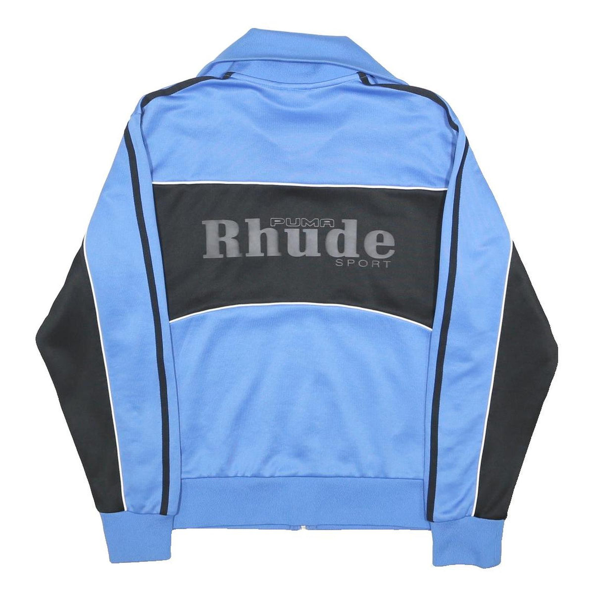PUMA X RHUDE Mens Blue & Black Zip Jacket S Polyester Blend Sportswear Track Top