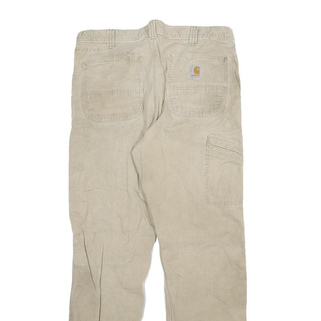 CARHARTT Mens Relaxed Fit Beige Workwear Cotton Blend Trousers W32 L29
