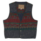 BRANDO Mens Multi Colour Button Jacket M Cotton Blend Geometric Pattern Casual