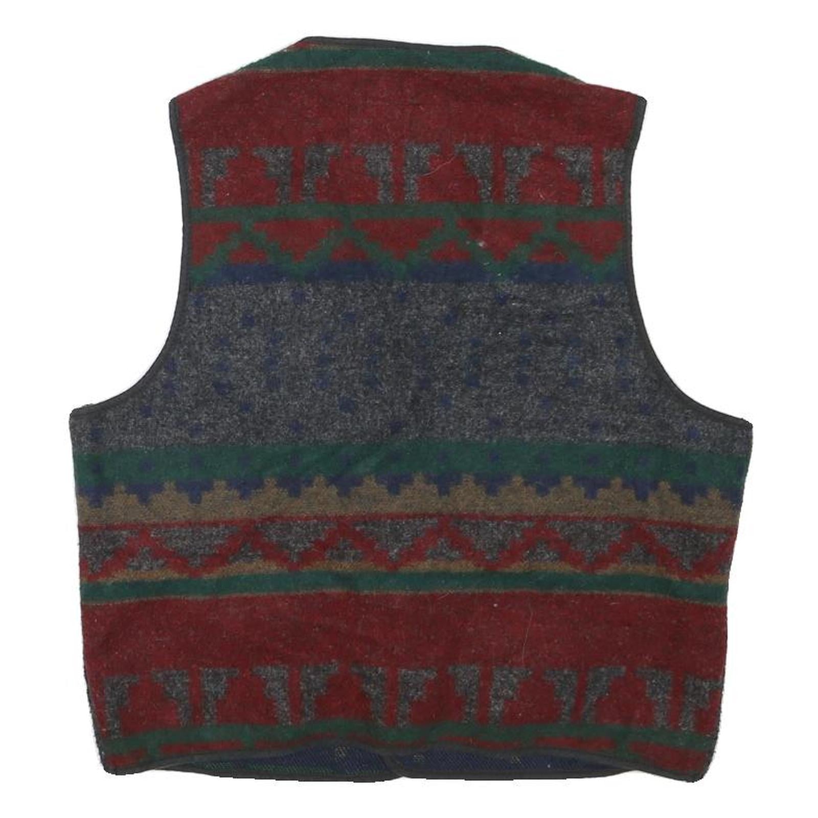 BRANDO Mens Multi Colour Button Jacket M Cotton Blend Geometric Pattern Casual