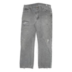DICKIES Mens Grey Regular Fit Straight Denim W32 L28 Distressed Workwear Jeans