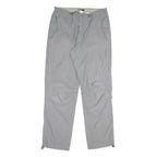 Mens Regular Fit Grey Cotton Blend Trousers W34 L32 Zip Closure