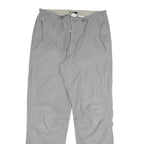 Mens Regular Fit Grey Cotton Blend Trousers W34 L32 Zip Closure