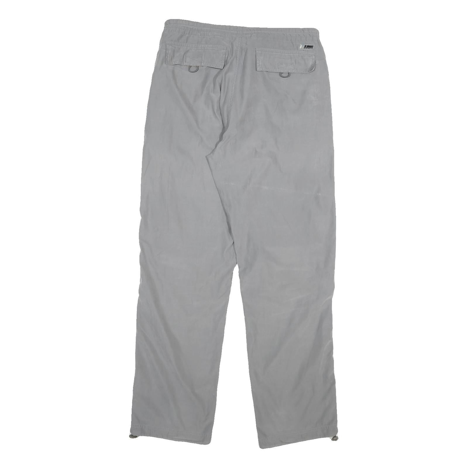 Mens Regular Fit Grey Cotton Blend Trousers W34 L32 Zip Closure