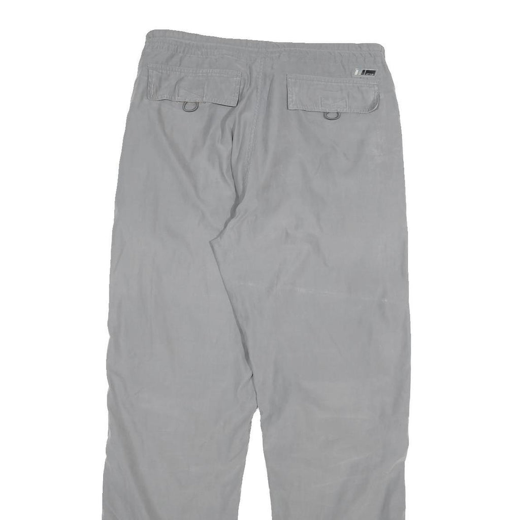 Mens Regular Fit Grey Cotton Blend Trousers W34 L32 Zip Closure