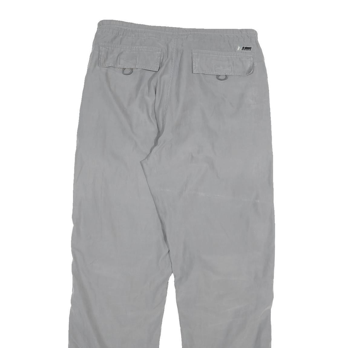 Mens Regular Fit Grey Cotton Blend Trousers W34 L32 Zip Closure