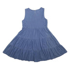 TOMMY HILFIGER Womens Blue Sleeveless Day Cotton Blend Plain Dress S Casual