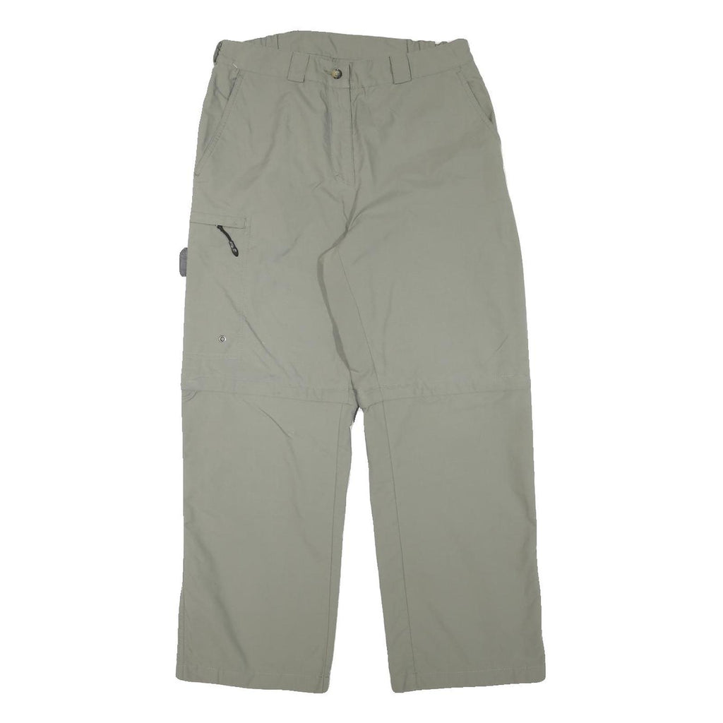 ALLSPORT Womens Regular Beige Polyester Blend Trousers W30 L27 Multi Pocket Zip