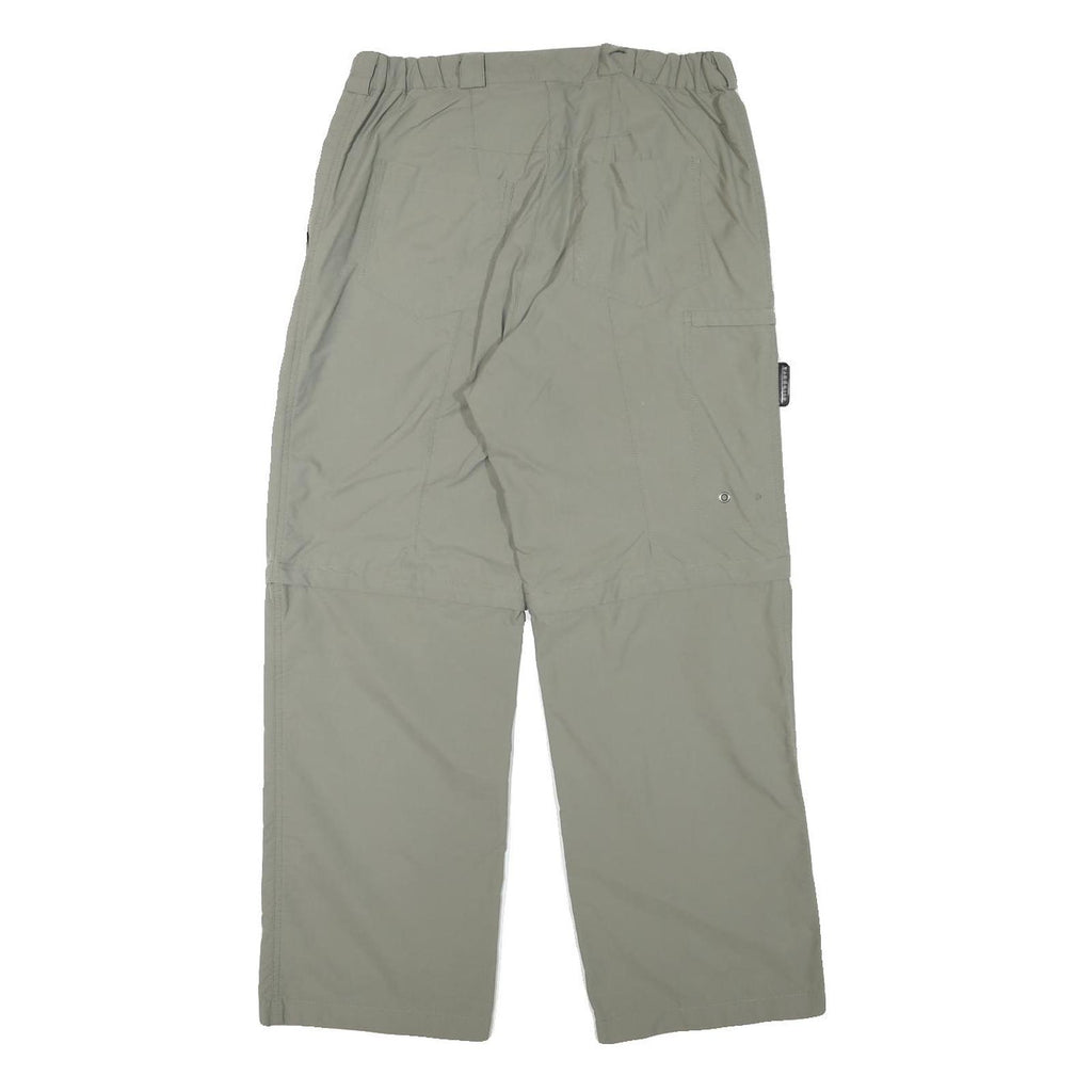 ALLSPORT Womens Regular Beige Polyester Blend Trousers W30 L27 Multi Pocket Zip