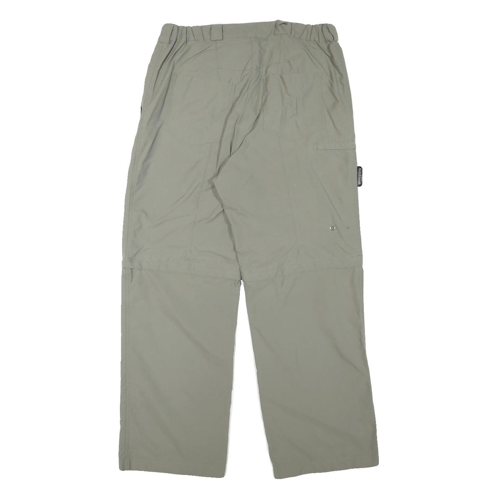 ALLSPORT Womens Regular Beige Polyester Blend Trousers W30 L27 Multi Pocket Zip